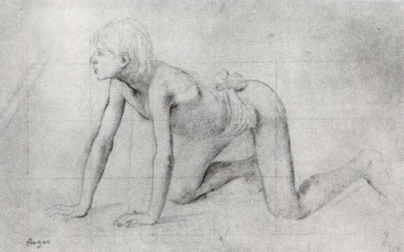 Edgar Degas Study of Kneeling Boy